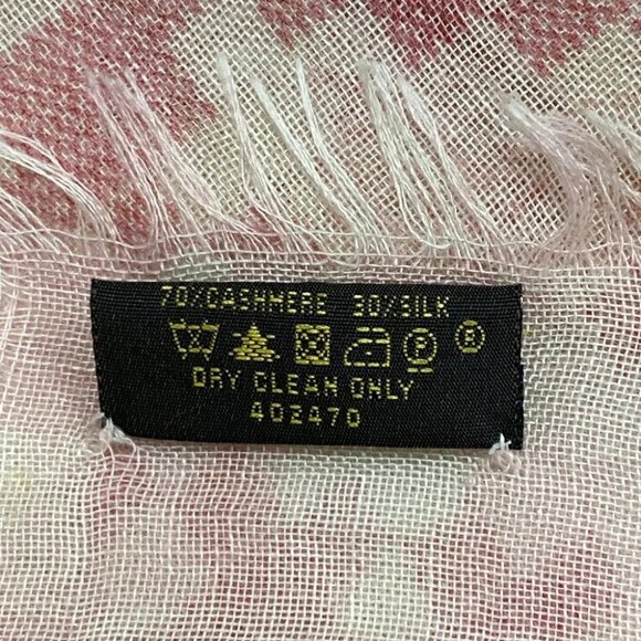Auth LOUIS VUITTON - Cream Light Pink Pink Unconfirmed Scarf Cashmere Silk - Picture 9 of 10